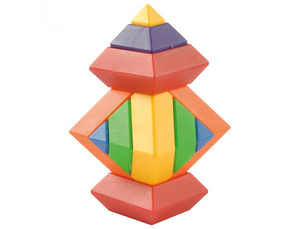 SET DE CONSTRUCTION PYRAMIDE EDUPLAY PUZZLE LES ANGLES SE  JUXTAPOSENT 12 PYRAMIDES DE 5 ELEMENTS 6 COLORIS