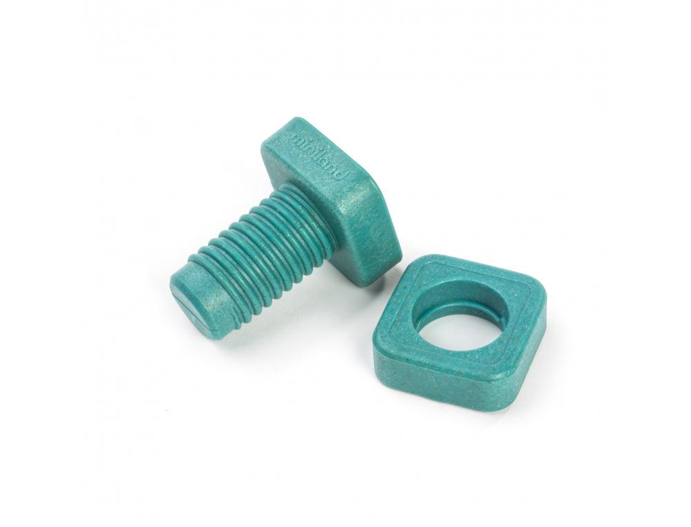 LOT DE VIS ET BOULONS ECO CONUS MINILAND FIBRE         PLASTIQUE ET BOIS 100%        RECYCLEBLE 24 PIECES ET 4