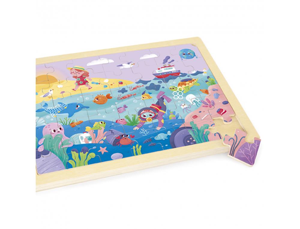 PUZZLES EN BOIS AVEC CADRE AKROS ECO PUZZLES SAUVONS LA PLANETE 2 PUZZLES 24 PIECES ET 2 PUZZLES 35 PIECES 4