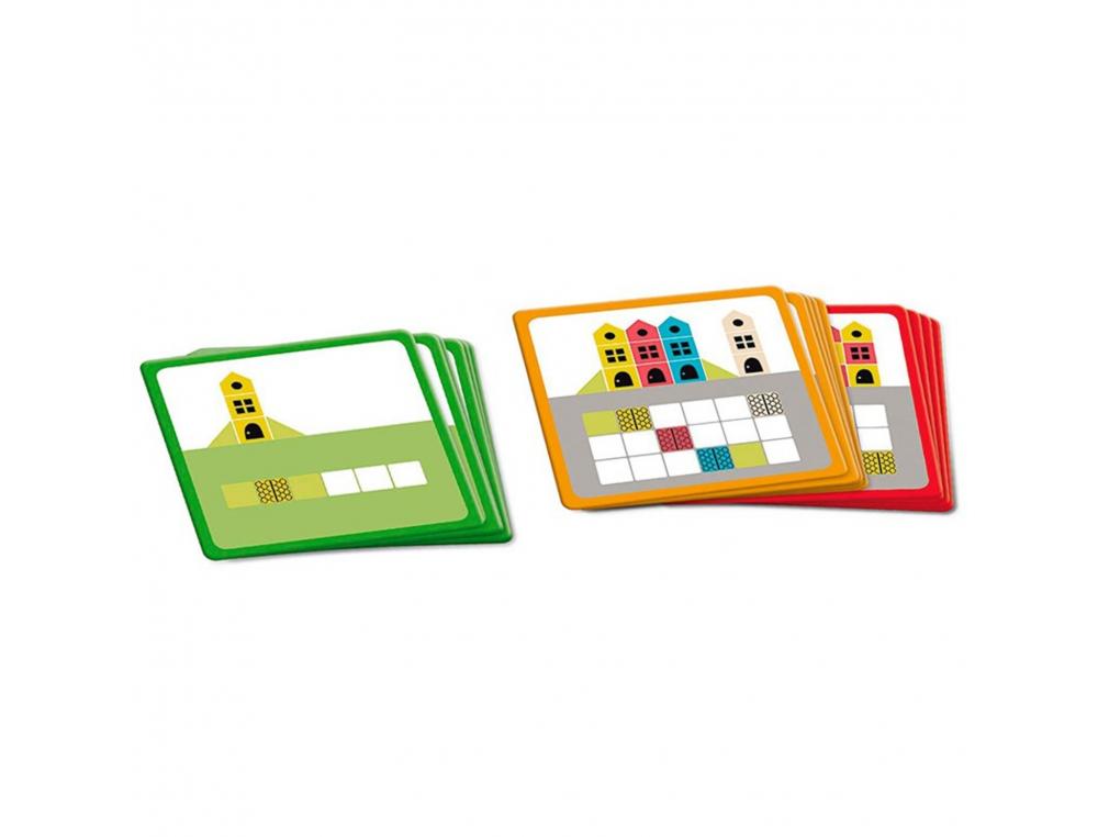 SYMETRIE ET SPATIALISATION GOULA LOGIC CITY JEU EN 3D    REPRODUCTION CONSTRUCTIONS 14 PIECES EN BOIS 45 CARTES 3