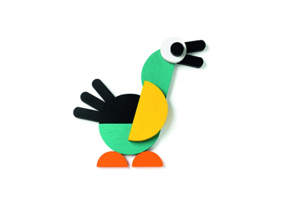 JEUX D ASSOCIATION DES FORMES ET DES COULEURS DJECO ZE      GEOANIMO 30 PIECES ET CARTES  MODELES