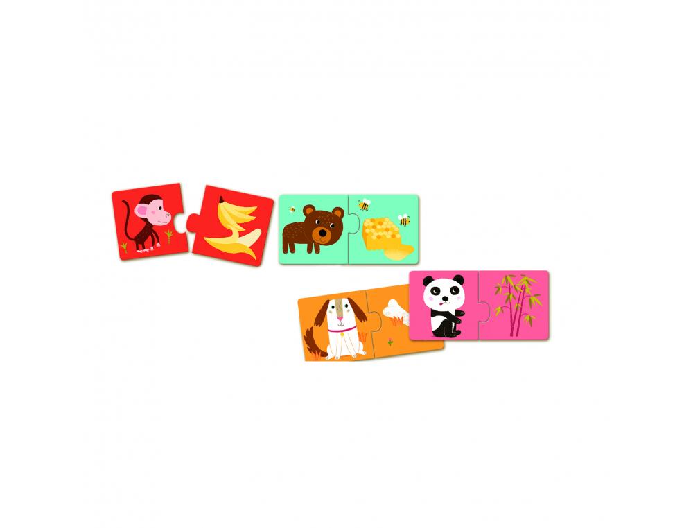 JEUX D ASSOCIATION DJECO PUZZLE DUO A TABLE 2 X 10     PIECES