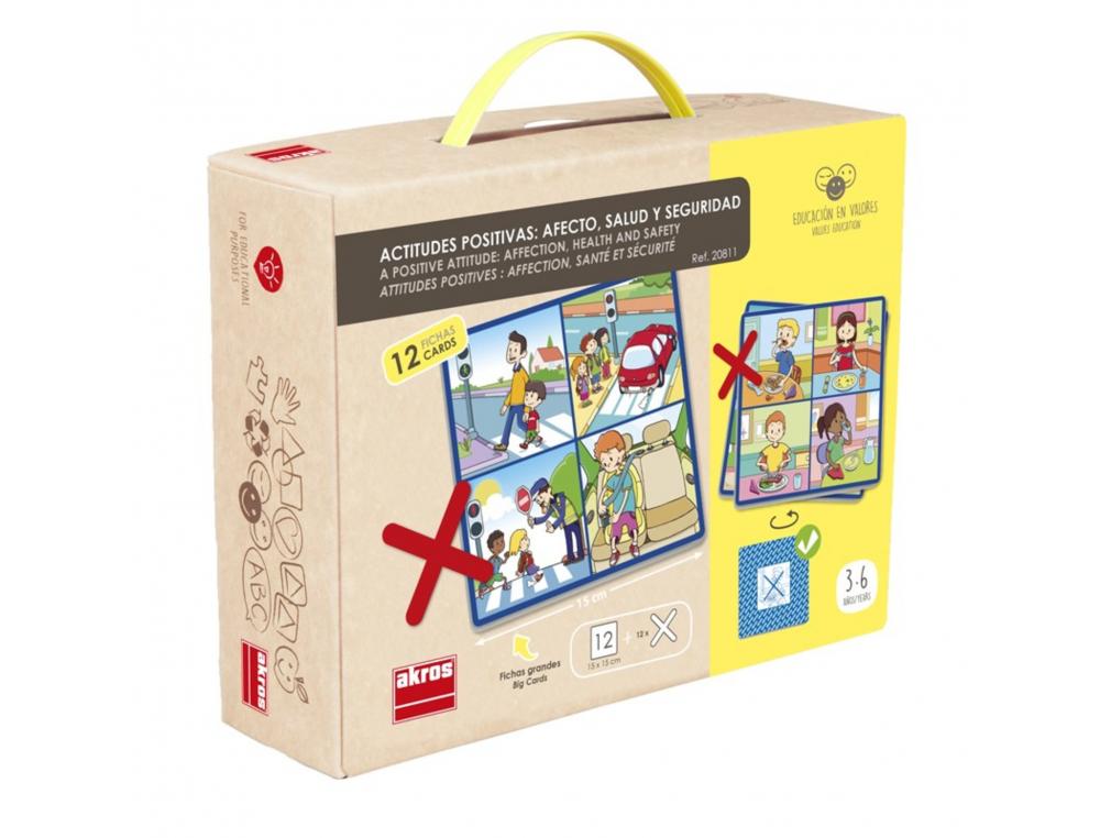 VIVRE ENSEMBLE AKROS ATTITUDES POSITIVES JEU       EDUCATIF 4 IMAGES PAR CARTON  12 CARTES ET 12 CROIX EN
