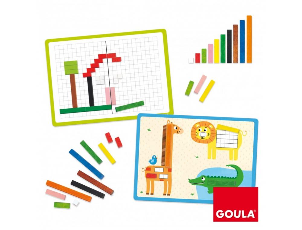 REGLETTES GOULA ACTIVITES AVEC REGLETTES COMPLETER LES  FICHES 48 UNITES COLORIS ET   LONGUEURS ASSORTIS 8 FICHES