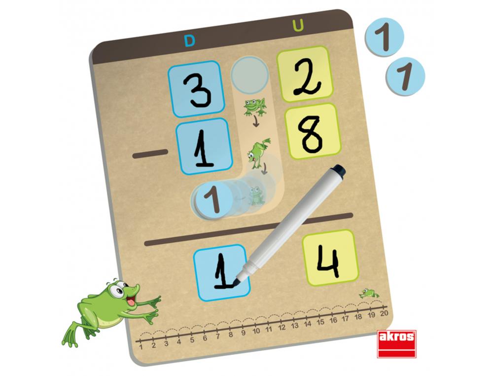 JEUX MATHEMATIQUES AKROS APPRENDS A ADDITIONNER ET A   SOUSTRAIRE AVEC LES RETENUES  8 PLANCHES 29 FICHES 8