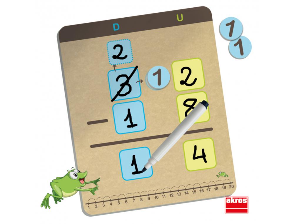 JEUX MATHEMATIQUES AKROS APPRENDS A ADDITIONNER ET A   SOUSTRAIRE AVEC LES RETENUES  8 PLANCHES 29 FICHES 8