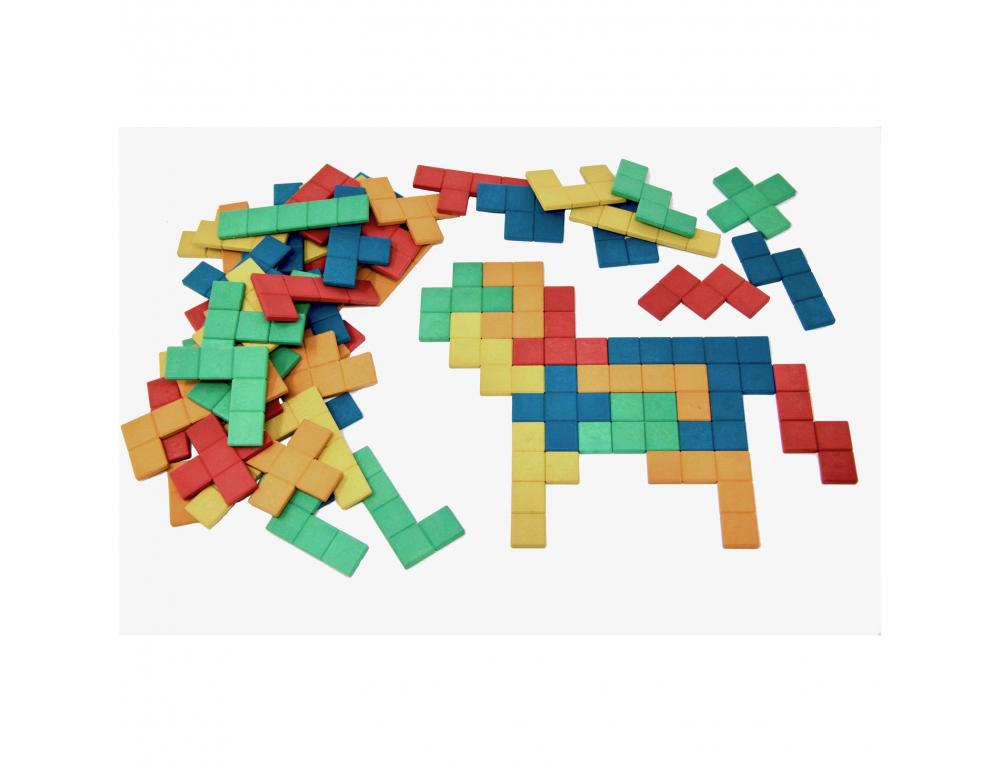 ACCESSOIRES POUR GEOMETRIE WISSNER PENTOMINOS EN RE WOOD 60 PIECES 5 COLORIS ASSORTIS