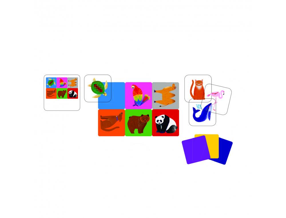 FRANCAIS DJECO TWIST UP 3 SETS 9 CARTES TRANSPARENTES 3 SETS 9 CARTES COLEURS 30      CARTES DEFIS 3 A 5 JOUEURS