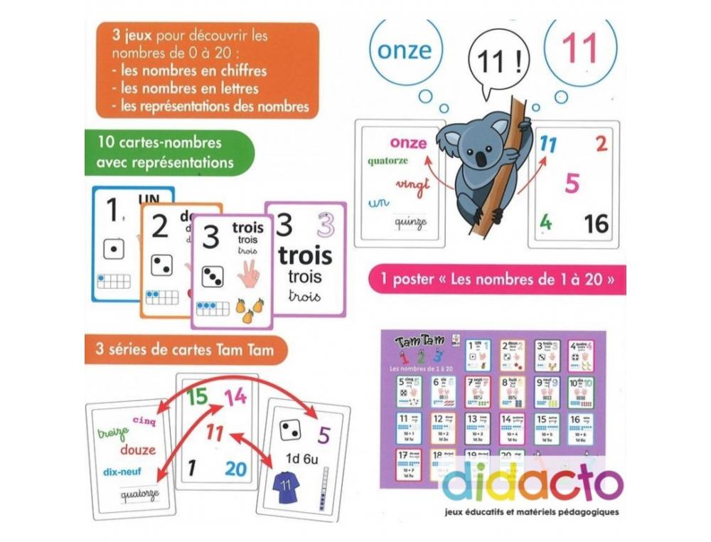 JOUER AVEC LES CHIFFRES AB LUDIS TAM TAM 1 2 3 DECOUVERTE DES NOMBRES DE 0 A 20 3 JEUX