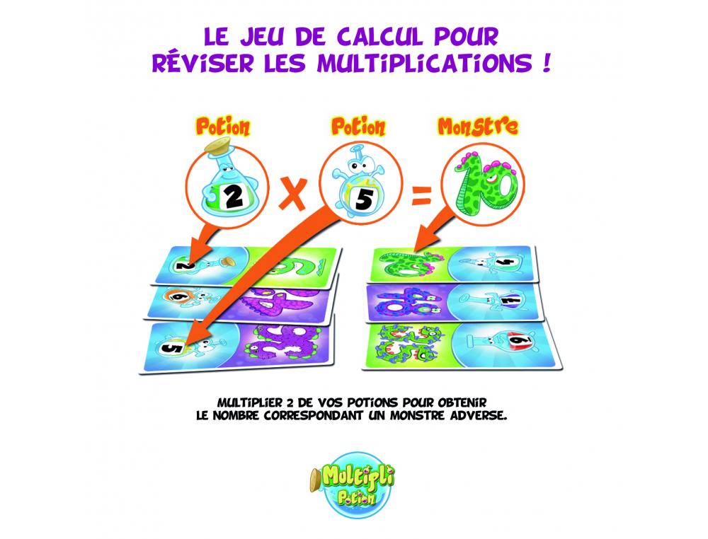 MATHEMATIQUES ON THE GO GAMES MULTIPLI POTION INTERET       PEDAGOGIQUE TABLES DE         MULTIPLICATION 64 CARTES  2