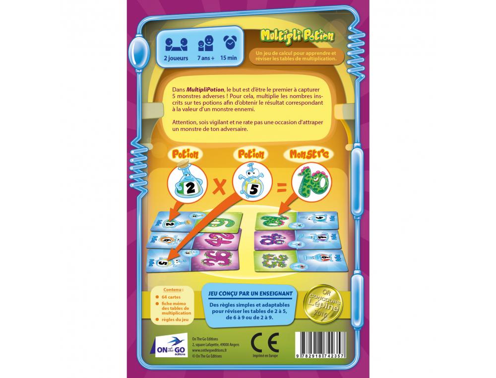 MATHEMATIQUES ON THE GO GAMES MULTIPLI POTION INTERET       PEDAGOGIQUE TABLES DE         MULTIPLICATION 64 CARTES  2