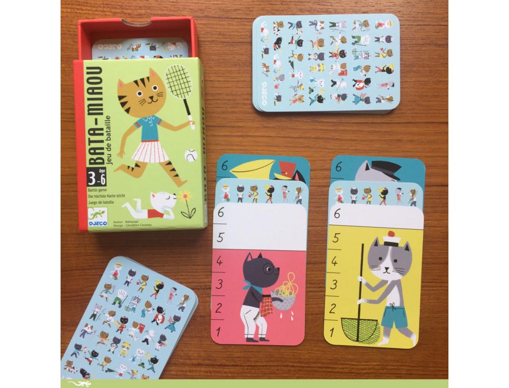 JEU DE BATAILLE BATA MIAOU DJECO 36 CARTES