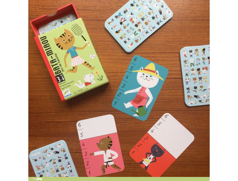 JEU DE BATAILLE BATA MIAOU DJECO 36 CARTES