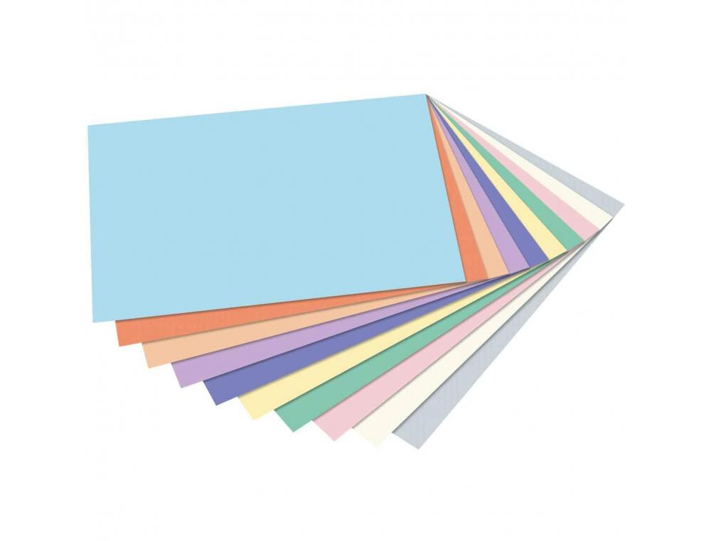 LOT DE PAPIER DESSIN FOLIA LISSE COULEUR A4 21X 29,7CM   130G 100 FEUILLES COLORIS     PASTELS ASSORTIS