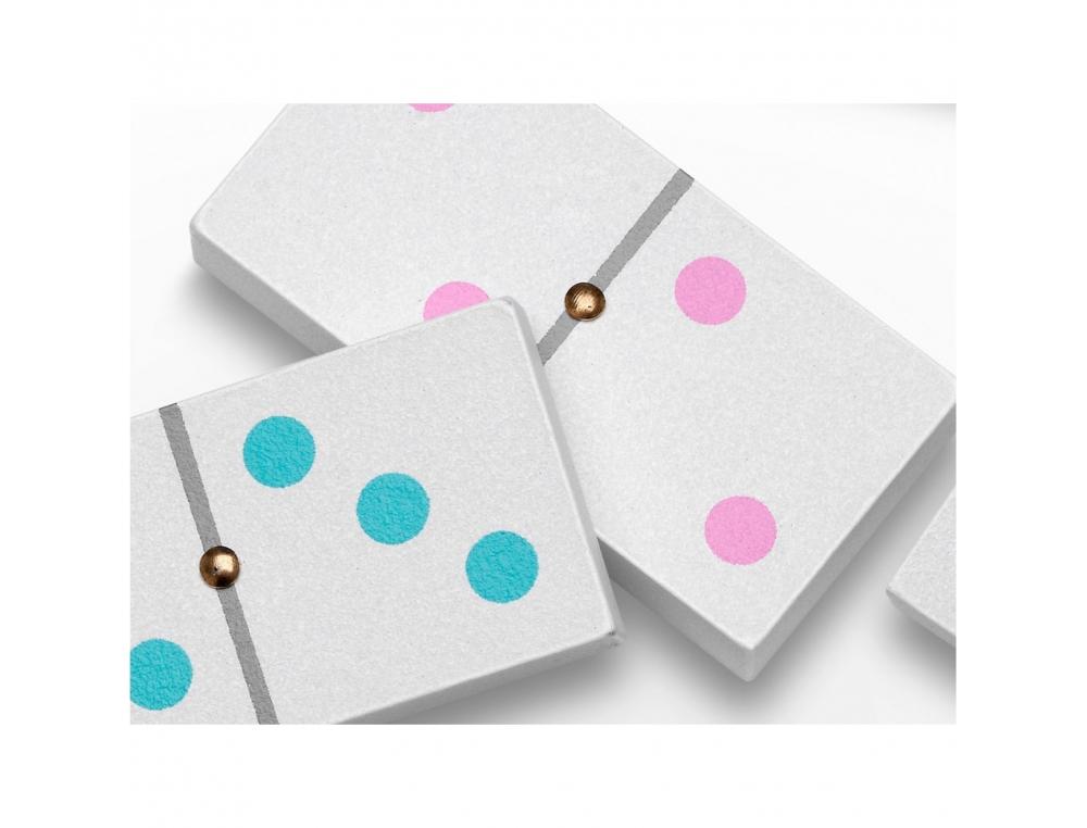 JEU DE 28 DOMINOS CAYRO BOIS 2 A 4 JOUEURS COLORIS PASTELS