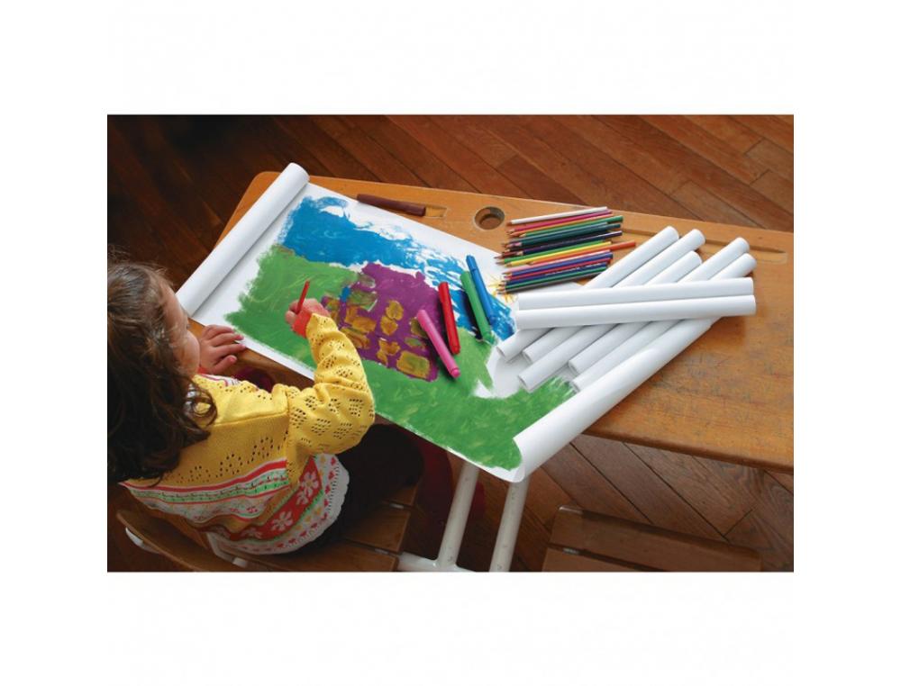 PAPIER KRAFT CLAIREFONTAINE 60G COLORIS BLANC ROULEAU 1X10M