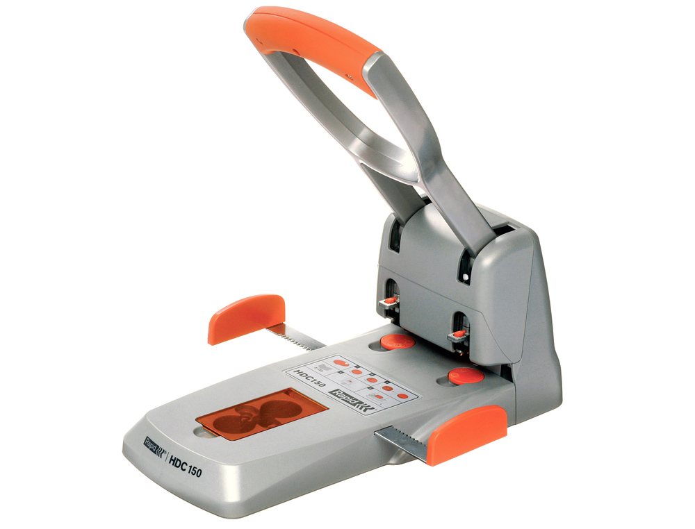 PERFORATEUR RAPID SUPRÊME HDC150 POIGNÉE CAOUTCHOUC GUIDAGE CENTRAGE AUTOMATIQUE PERFORATION 150F 192X204X387MM