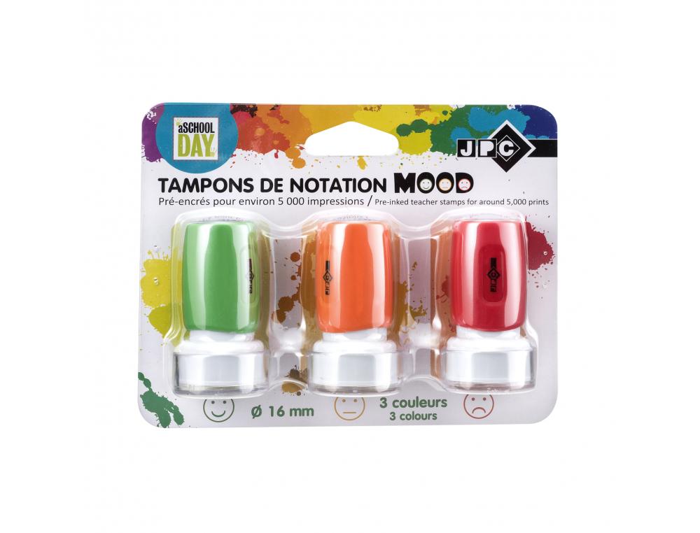 LOT TAMPONS D EVALUATION WONDAY MOTIFS TETES           EMOTICONES 5000 IMPRESSIONS   NON RECHARGEABLES 3 UNITES