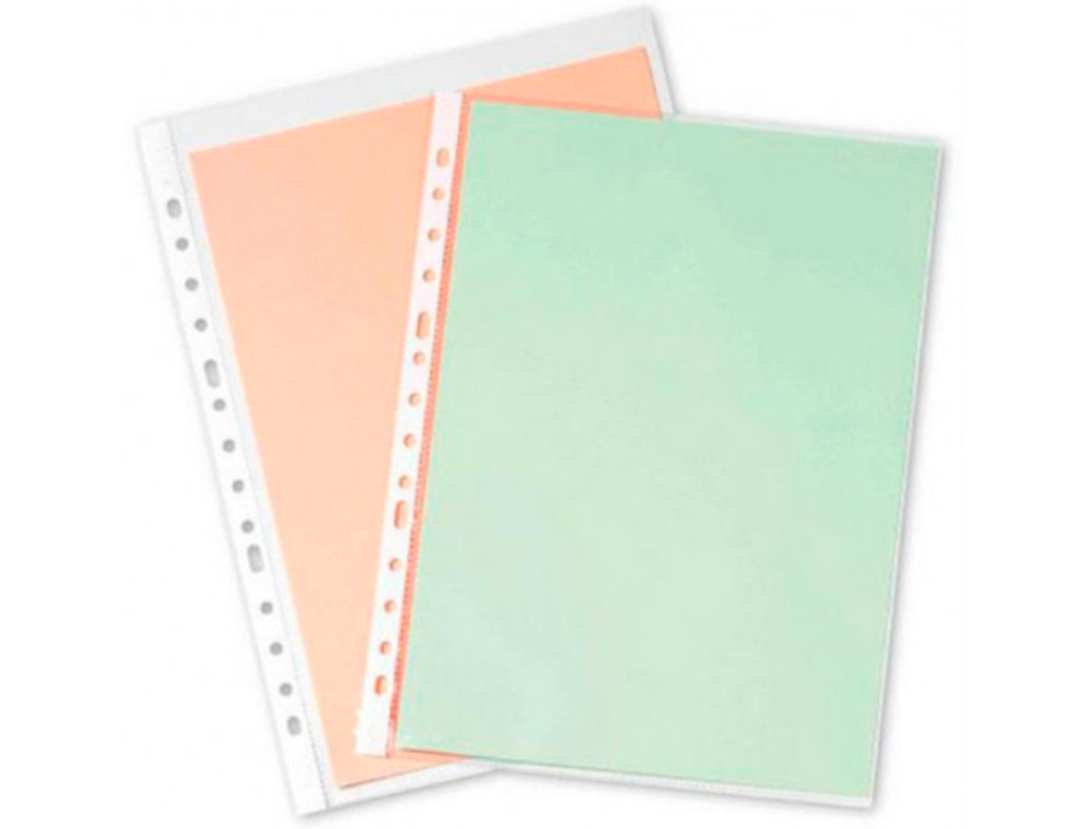POCHETTE Q-CONNECT POLYPROPYLÈNE GRAINÉ 5/100E ECO PERFORÉE ANTISTATIQUE A4 210X297MM SACHET 100 UNITÉS