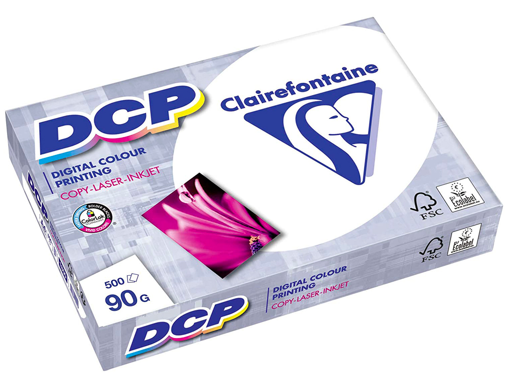 PAPIER CLAIREFONTAINE MULTIFONCTION LASER COULEUR DCP A4 90G/M2 BLANC SATINÉ PARFAITE OPACITÉ 500 FEUILLES