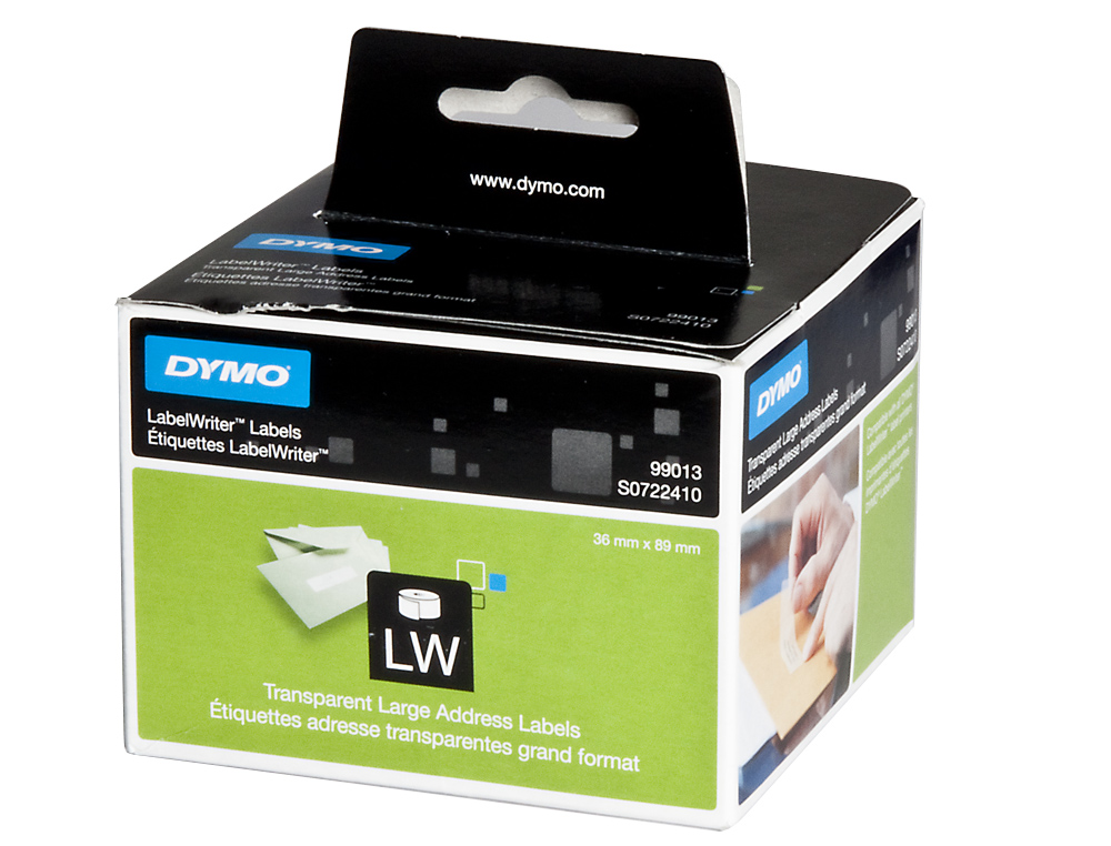 ROULEAU TIQUETTES DYMO LABEL WRITER 36X89MM 260 TIQUETTES SUPPORT PLASTIQUE