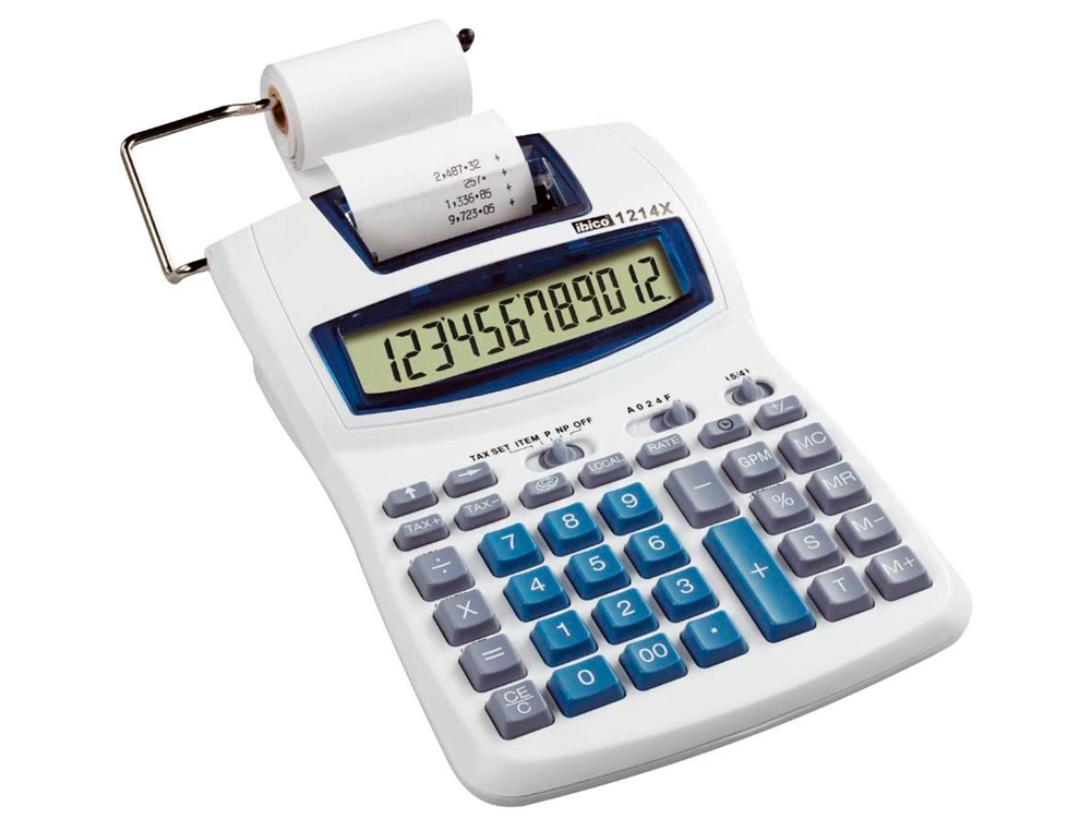CALCULATRICE IBICO 1214X IMPRIMANTE 12 CHIFFRES TOUCHE MARGE BÉNÉFICIAIRE 152X218X55MM 445G IMPRESSION BICOLORE