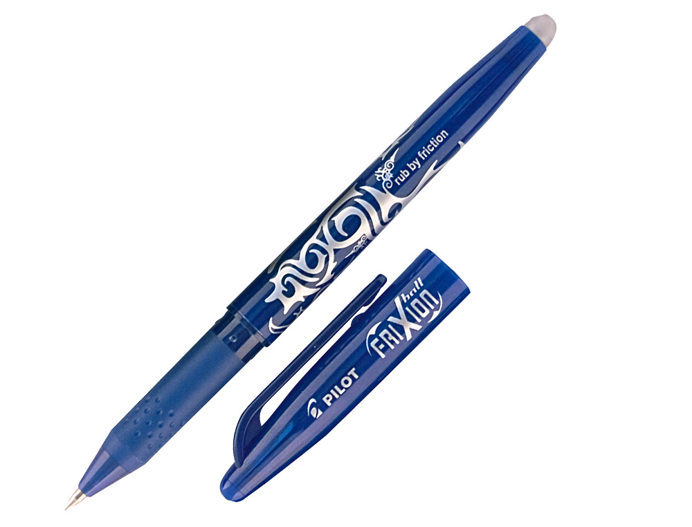 ROLLER PILOT FRIXION BALL ÉCRITURE MOYENNE 0.7MM ENCRE EFFAÇABLE GRIP PRÉHENSION RECHARGEABLE GOMME SERTIE COLORIS BLEU