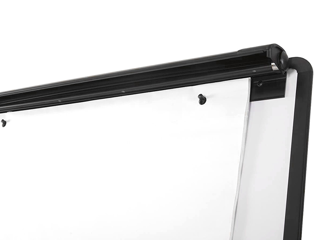 CHEVALET Q-CONNECT ÉCONOMIQUE FOND MÉLAMINÉ TABLEAU EFFAÇABLE SEC 70X100CM AUGET BARETTE PIVOTANTE HAUTEUR MAXIMUM 2M