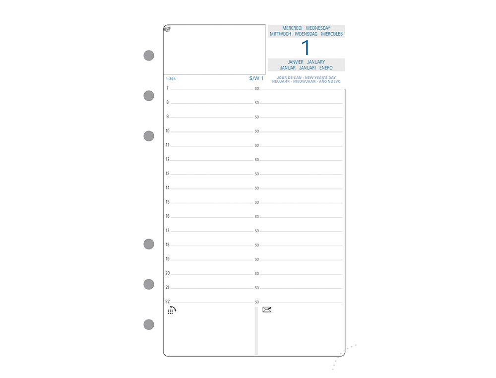 RECHARGE AGENDA EXACOMPTA MILLÉSIMÉ 12 MOIS 1 JOUR 1 PAGE EXATIME 17 150X190MM