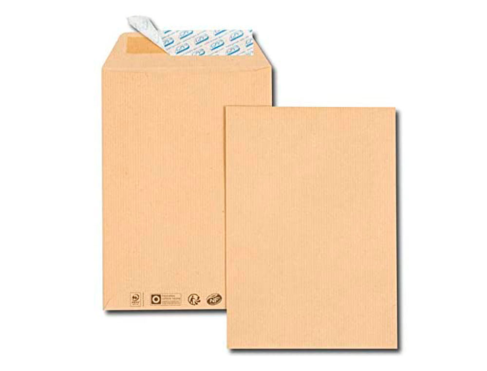 POCHETTE GPV DOS CARTON 500G KRAFT BLOND 120G ANTI-PLI 24 260X330MM BOÎTE 100 UNITÉS