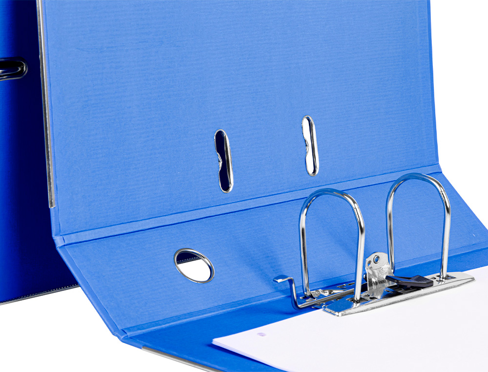 CLASSEUR LEVIER LIDERPAPEL DOCUMENTA A4+ CARTON REMBORDE DOS 75MM RADO METALLIQUE COLORIS BLEU