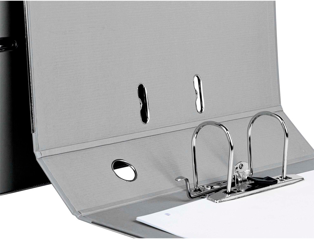 CLASSEUR LEVIER LIDERPAPEL DOCUMENTA A4+ CARTON REMBORDE DOS 75MM RADO METALLIQUE COLORIS GRIS