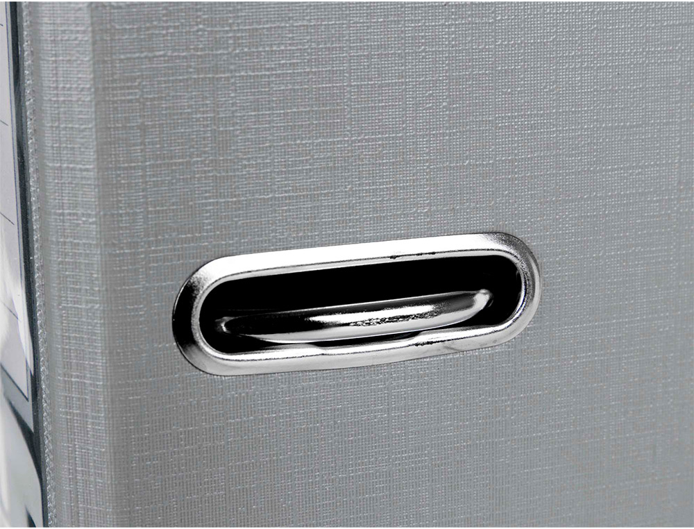 CLASSEUR LEVIER LIDERPAPEL DOCUMENTA A4+ CARTON REMBORDE DOS 75MM RADO METALLIQUE COLORIS GRIS