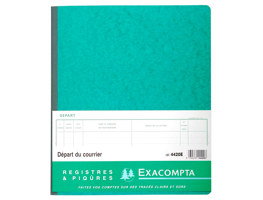 REGISTRE PIQUÉ EXACOMPTA COURRIER DÉPART 320X270MM 80 PAGES
