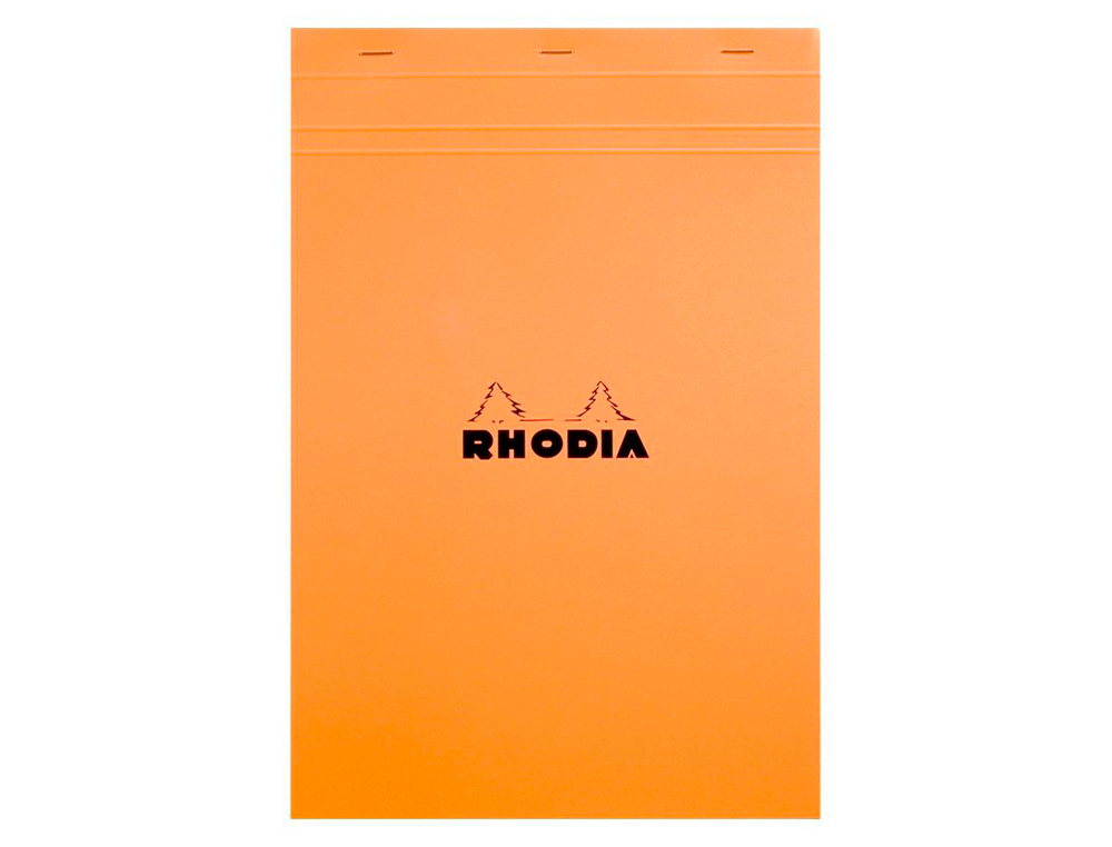 BLOC BUREAU RHODIA A6 PAPIER VÉLIN SURFIN COUVERTURE ENDUITE ENVELOPPANTE 105X148MM 80F DÉTACHABLES 80G 5X5MM ORANGE
