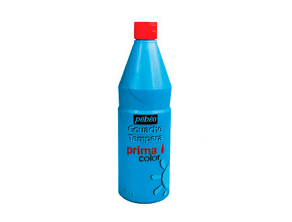 GOUACHE PÉBÉO PRIMACOLOR LIQUIDE INODORE ONCTUEUSE APPLICATION FACILE COLORIS BLEU FLACON 1000ML
