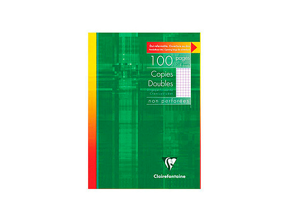 COPIE DOUBLE CLAIREFONTAINE A4 210X297MM PAPIER VÉLIN VELOUTÉ 100P 90G 5X5MM NON PERFORÉES ÉTUI VERNI