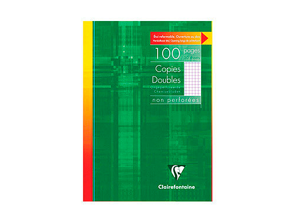COPIE DOUBLE CLAIREFONTAINE A4 210X297MM PAPIER VLIN VELOUT 100P 90G 5X5MM PERFORES TUI VERNI