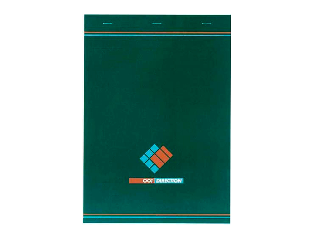 BLOC BUREAU CONQUERANT SEPT DIRECTION AGRAFÉ EN TÊTE COUVERTURE NOIR VERNI 210X297MM 70G 5X5 200PAGES DÉTACHABLES