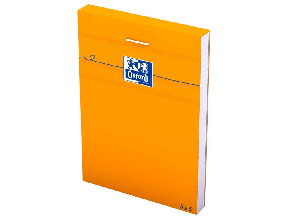 BLOC BUREAU OXFORD A7 PAPIER VLIN SURFIN AGRAF EN TTE COUVERTURE ENVELOPPANTE 74X105MM 80F 80G 5X5 COLORIS ORANGE