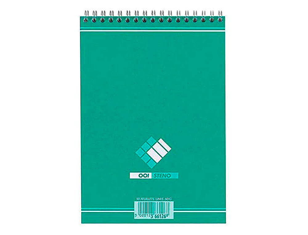 BLOC BUREAU CONQUERANT SEPT A5 RELIURE INTGRALE 148X210MM 180 PAGES 60G UNI COLORIS VERT LAGON