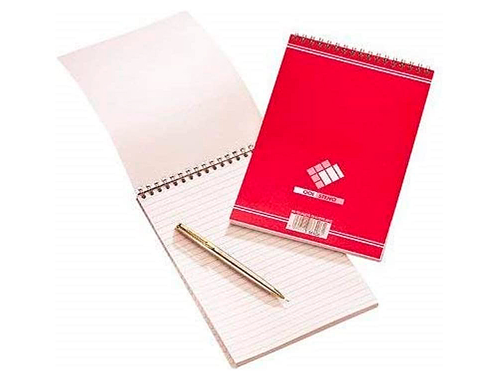 BLOC BUREAU CONQUERANT SEPT A5 RELIURE INTGRALE 148X210MM 180PAGES 60G LIGN COLORIS CERISE