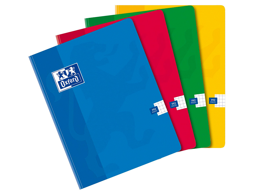 CAHIER OXFORD BROCHURE SOUPLE OPTIK PAPER COUVERTURE PELLICULE LAVABLE A5+ 17X22CM 192 PAGES 90G 5X5MM