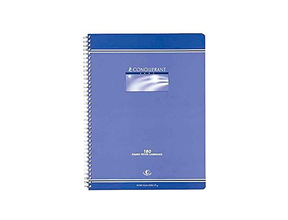 CAHIER CONQURANT SEPT RELIURE INTGRALE COUVERTURE OFFSET A4 21X29,7CM 180 PAGES 70G 5X5MM
