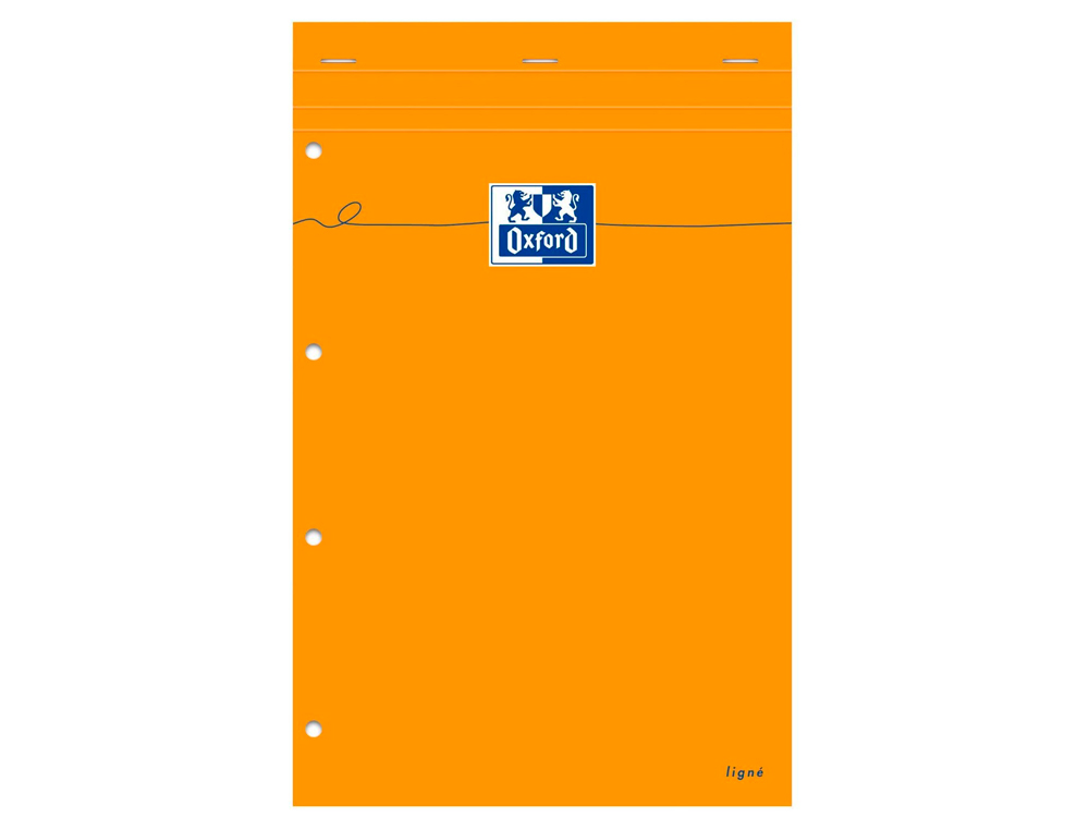 BLOC BUREAU OXFORD PAPIER A4+ VÉLIN SURFIN AGRAFÉ EN TÊTE COUVETURE ENVELOPPANTE 210X320MM 80F 80G LIGNÉ 6MM ORANGE