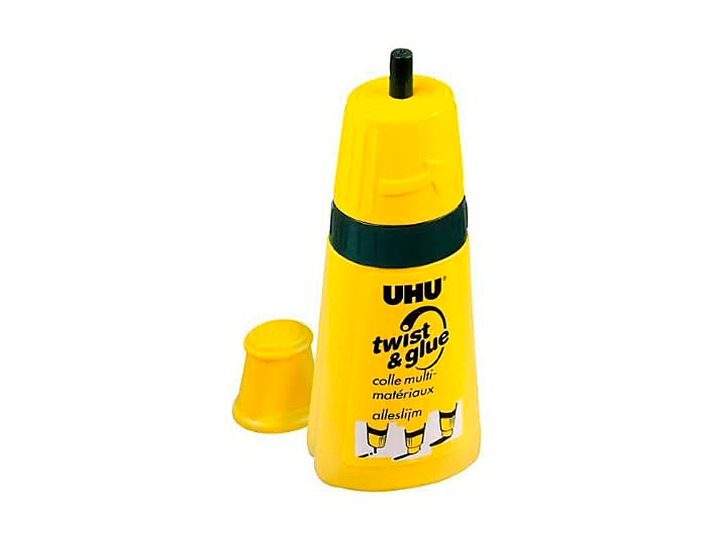 COLLE UHU TWIST&GLUE EXTRA FORTE TRANSPARENTE MULTI-MATÉRIAUX COLLAGE PRÉCIS FIN LARGE SANS SOLVANT BOUTEILLE 810ML