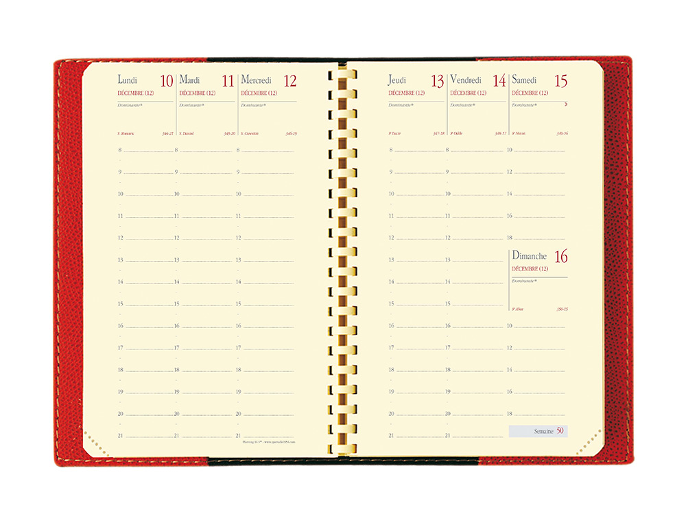 AGENDA QUO VADIS PRESTIGE PLANNING 16 S IMPALA 90X160MM 1 SEMAINE 2 PAGES COLORIS NOIR