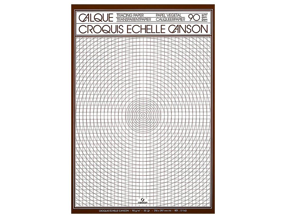 BLOC PAPIER CALQUE CANSON A3 CROQUIS ÉCHELLE 5X5MM 2 GOMMAGES DESSIN TECHNIQUE LAYOUT FEUTRE CRAYON COULEUR 90/95G 50F