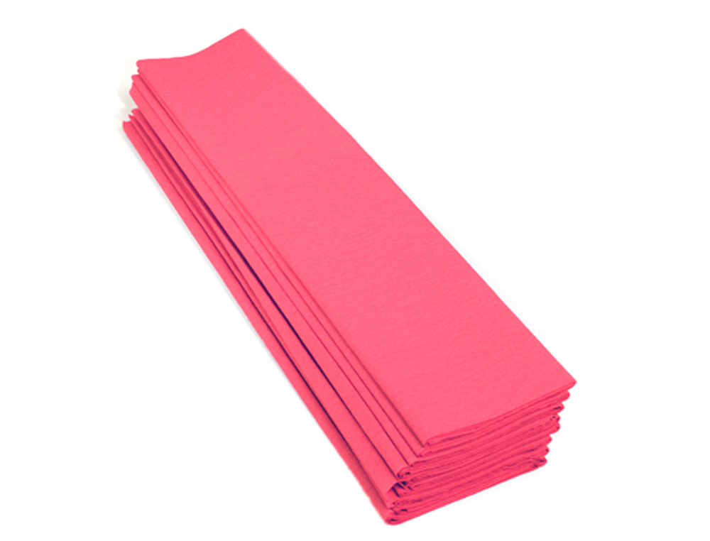 PAPIER CRPON CLAIREFONTAINE DENSIT CRPAGE 60% 40G/M2 50CMX2.5M UNICOLORE ROSE MOYEN POCHETTE 10F