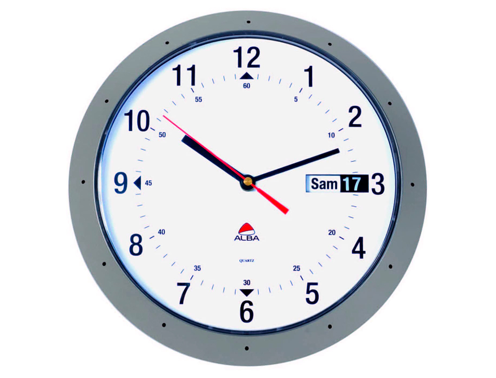 HORLOGE ALBA CLASSIC QUARTZ HAUTE PRÉCISION RONDE 3 AIGUILLES DIAMÈTRE 25CM PILE 1.5V NON FOURNIE COLORIS GRIS FONCÉ